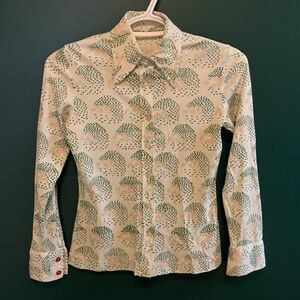 Vintage 70s large collared button up shirt